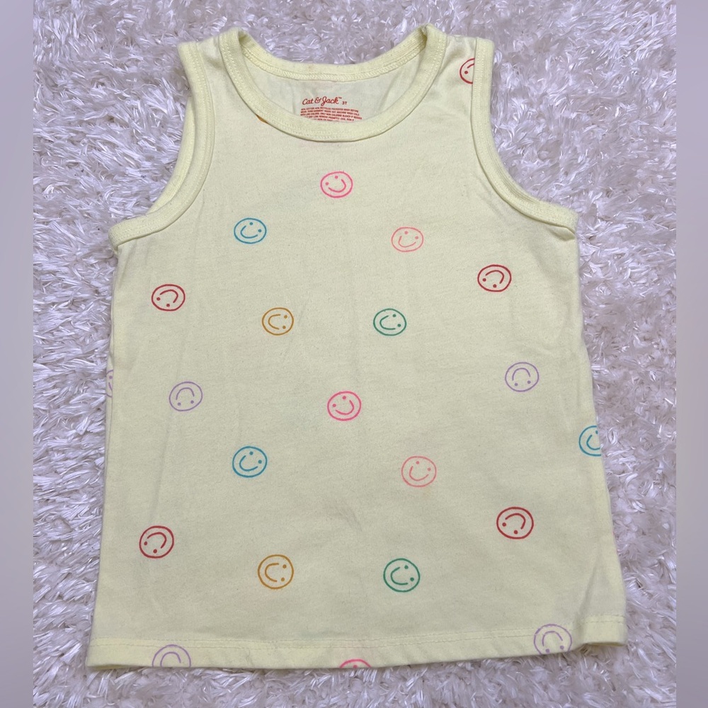 CAT&JACK || Unisex Yellow Smiley Tank (3T)